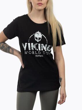 Grimfrost Viking World Tour Graphic Tee - Black Sz XL Organic Cotton Sz XL